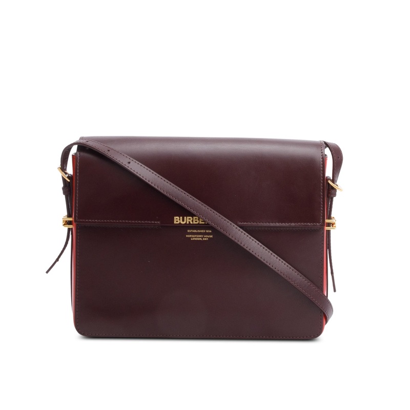 Burberry Burgundy & Red Smooth Calfskin Leather Medium Grace Bag